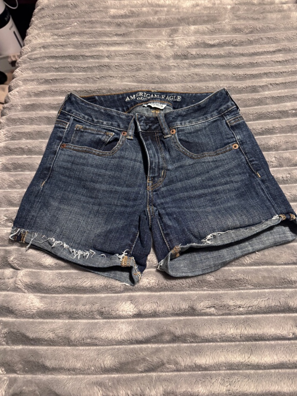 American Eagle Outfitters Dark Blue Denim Cutoff Shorts